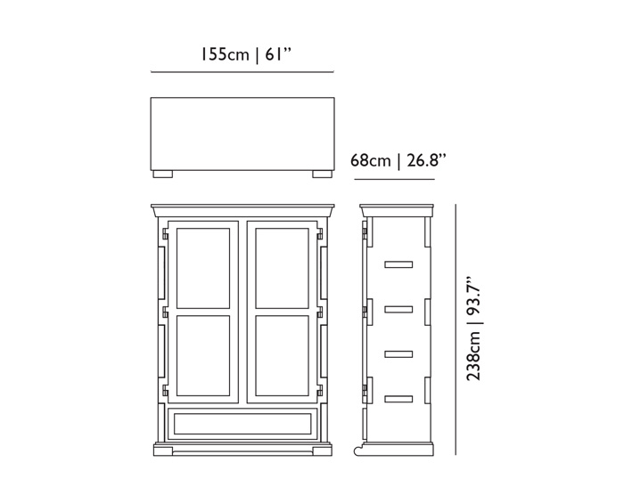 moooi paper cupboard dimensions