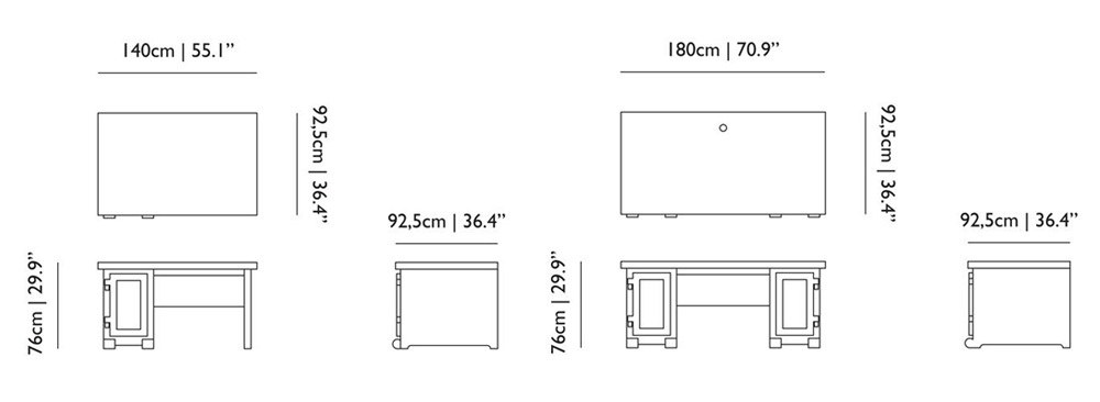 moooi paper desk size dimensions